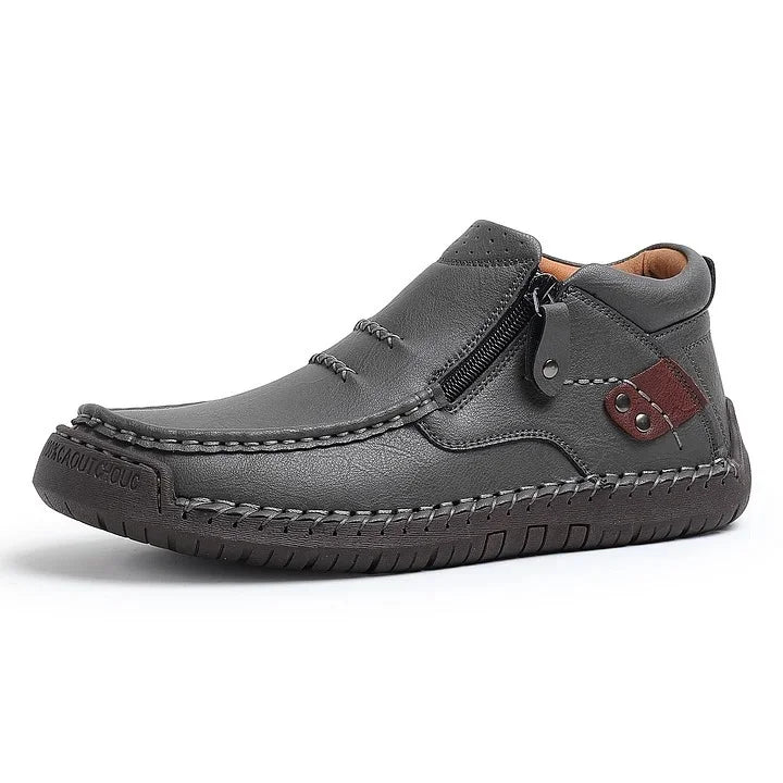 Men’s Handmade Premium Leather Slip-On Driving Boots – Wide Toe, Arch Support