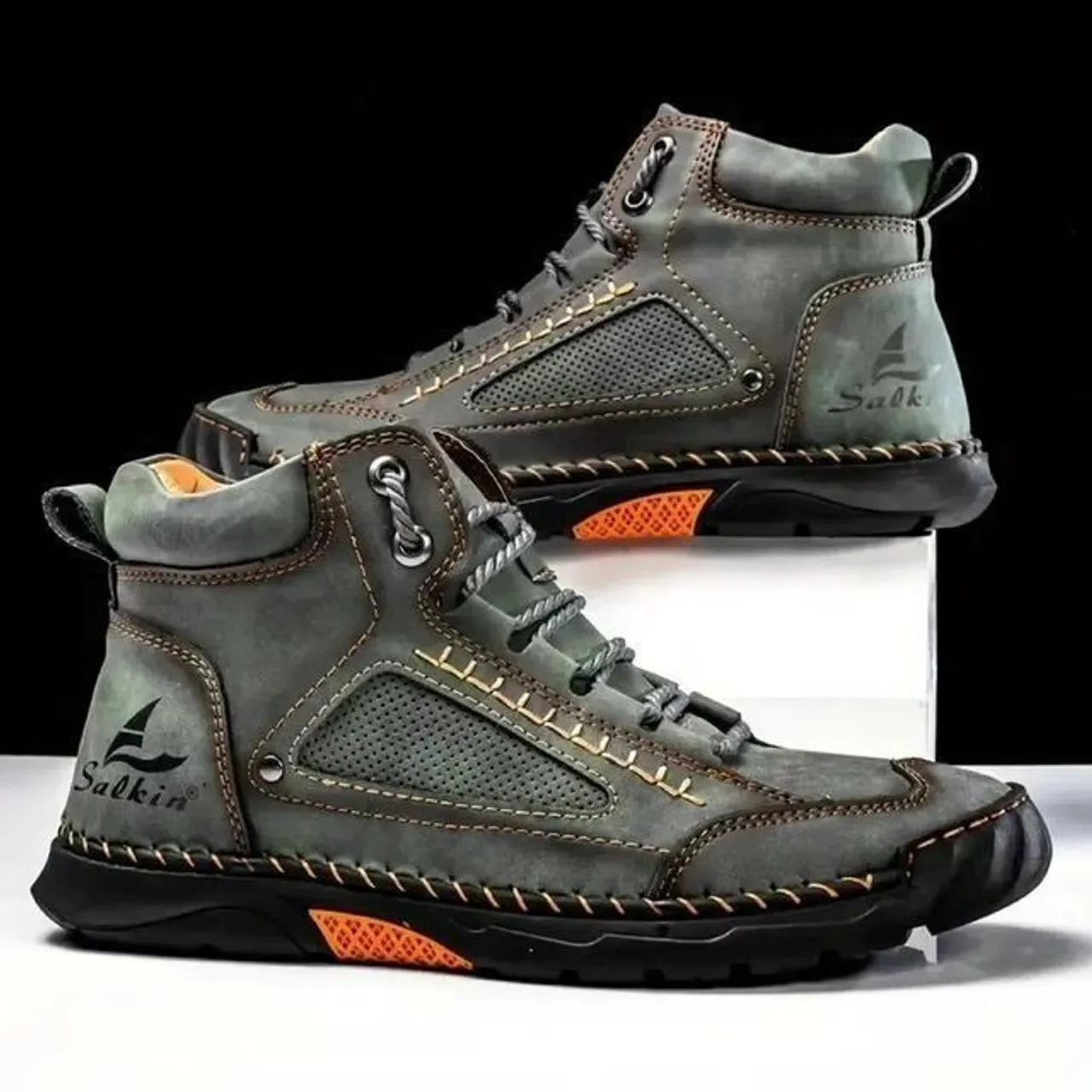 Men’s Waterproof Leather Boots with Arch Support
