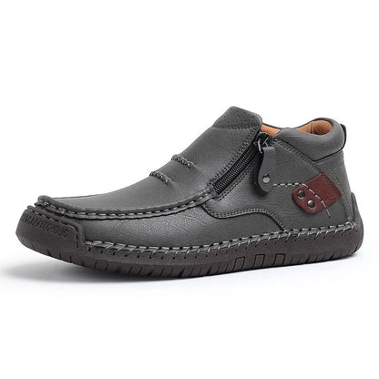 Men’s Handmade Premium Leather Slip-On Driving Boots – Wide Toe, Arch Support